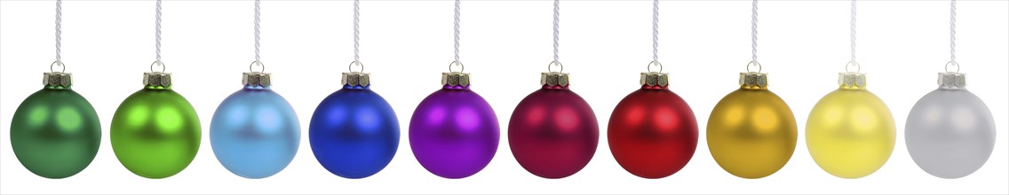 Christmas baubles baubles Christmas decoration decoration in a row free-standing in Stuttgart,