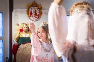 Photo shoot at Moritzburg Castle, Moritzburg, Saxony, Germany, Europe