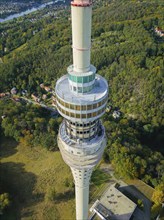 The Dresden television tower stands above the slopes of the Elbe. Work is underway to reopen it to