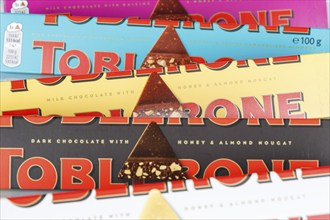 Various types of Toblerone chocolate from Tobler and Mondelez International