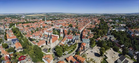 A bird's eye view of the old town centre of Mühlhausen