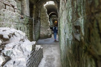 UNSECO World Heritage Site in Trier: underground corridors of the Imperial Baths, remains of an