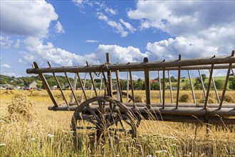 The Cunnersdorf village association presented historical harvesting techniques in agriculture,