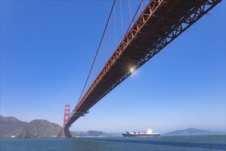 USA, famous Golden Gate suspension bridge bridge in San Francisco, California, North America