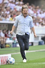 Goal celebration Coach Bo Henriksen 1. FSV Mainz 05 MHPArena, MHP Arena Stuttgart,