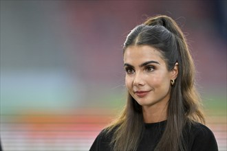 TV presenter Lea Wagner, portrait, smiles, Voith-Arena, Heidenheim, Baden-Württemberg, Germany,