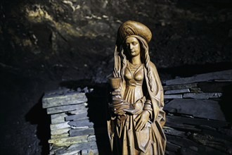 Figure of St Barbara, patron saint of miners. Ilmenau, 26.07.2024