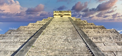 Chichen Itza, one of the largest Maya cities, a large pre-Columbian city built by the Maya people.