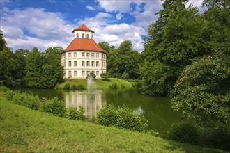 Oppenweiler moated castle, built in the 18th century, classicist style, castle complex in