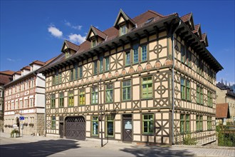 Half-timbered houses in the historic old town, ., Meinigen, Thuringia, Germany, Europe