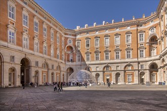 One of the four inner courtyards of the Royal Palace Palazzo Reale, Italian Versailles, Caserta,