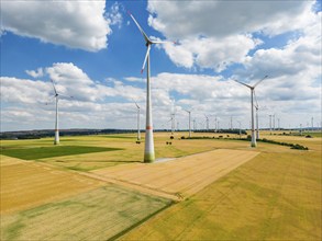 Wind farm near the East Westphalian town of Asseln, south of Paderborn, North Rhine-Westphalia,