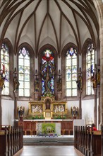 Interior view, choir, altar, New Parish Church of the Assumption of the Virgin Mary, Scena, South