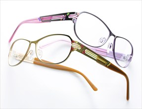 Two stylish glasses from JOOP on a white background, studio shot