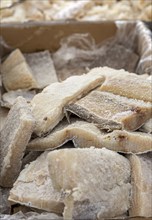 Stall selling dried fish, weekly market market, Majorca, Balearic Islands, Spain, Europe