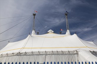 Cirque du Soleil big top tent in old port of Montreal in spring, Quebec, Canada, North America