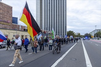 Chemnitz stands up. Protest march by right-wing extremist political groups through the city centre.