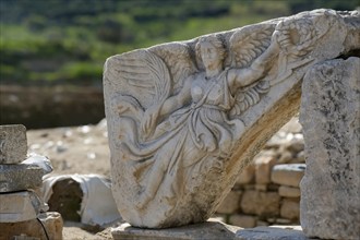 Releif of Nike, ruins of Ephesus, ancient archaeological site, Izmir province, Turkey, Asia