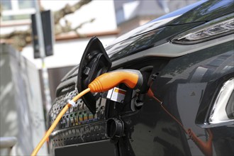 Electric car at the charging station