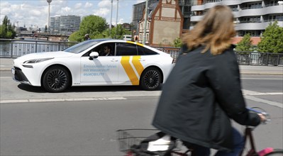 The Toyota Mirai, a vehicle with fuel cell technology, Fuelcell, on the road, Berlin, 17/05/2021