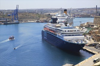 Cruise ships in Grand Harbour, Valletta, Malta, Europe