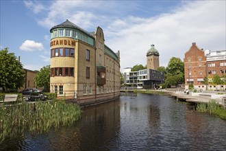 Old textile factory Viskaholm by the river Viskan, Borås, Västra Götalands län, Sweden, Europe