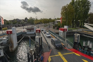 Ferry Meersburg to Constance, Lake Constance, ferry harbour Constance-Staad, cars, transport,