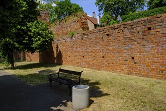 Parts of the old historic town wall of Namyslow (Namslau), Opole Voivodeship, Poland, Europe