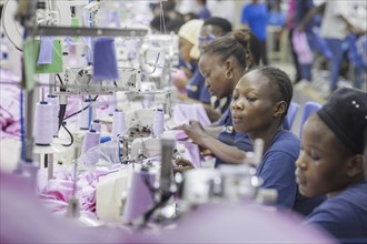 BENIN TEXTILE CORPORATION BENIN, Seamstresses in a textile factory in the industrial area near