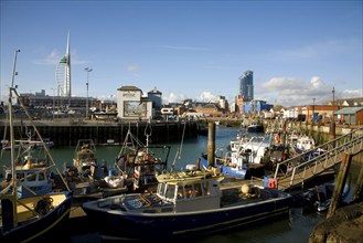 Fishing boats, The Camber, Old Portsmouth, Hampshire, England, United Kingdom, Europe