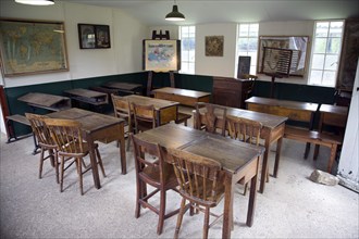 Edwardian school classroom, Museum of East Anglian Life, Stowmarket, Suffolk, England, UK now