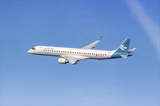 An Embraer ERJ 195 aircraft of Air Dolomiti with the registration number I-ADJX at the airport in