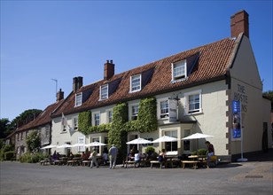 The Hoste Arms hotel in the upmarket village of Burnham Market, north Norfolk, England, United