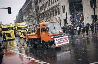 Street blockades in the centre of Berlin, taken during the farmers' protests in Berlin, 15.01.2024