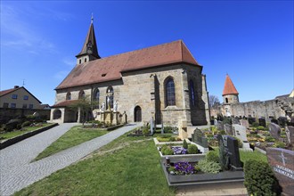 Fortified church from the Middle Ages, fortified church, Effeltrich in Franconian Switzerland,