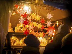 Christmas market on the main street in Dresden Neustadt, Dresden, Saxony, Germany, Europe