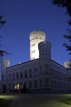 The hunting castle Granitz at night in Lancken-Granitz, Rügen, Germany, Europe