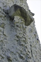 The Pyramids of Euseigne in the canton of Valais, Switzerland. Rocks of harder stone stacked on top