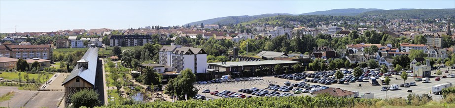 View from Annaberg to the spa gardens of Bad Dürkheim, Rhineland-Palatinate