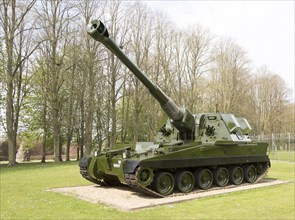 British AS-90 SP self propelled gunship tank, Royal Regiment of Artillery, Larkhill, Wiltshire,