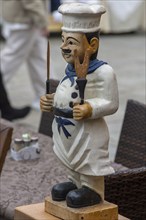 Cooking figure in front of a restaurant, Burano, Veneto, Italy, Europe