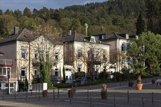 Historic cavalier houses at the Grand Ducal Palace, Badenweiler spa town, Black Forest,