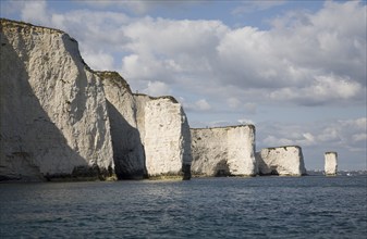 Old Harry chalk cliffs and stacks, Dorset, England, United Kingdom, Europe