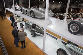 Mercedes Benz racing cars are on display at Techno Classica, the trade fair for vintage, classic