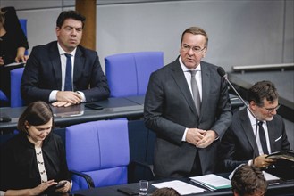 Boris Pistorius, Federal Minister of Defence, during government questioning in the Bundestag in