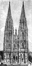 St Peter's Cathedral in Regensburg, Gothic cathedral with double tower, portal, west facade,