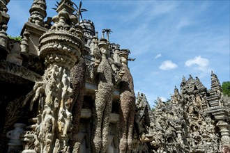 Hauterives. Postman Ferdinad Cheval's Ideal Palace, naive art, Drôme, Auvergne-Rhone-Alpes, France,