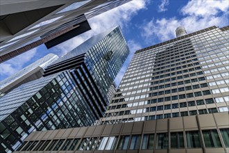 High-rise buildings, office buildings in Frankfurt am Main, Skyline, Hesse, Germany, Europe