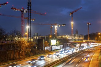 Major construction site in Düsseldorf, on the B8, Danziger Straße, construction of a residential