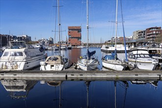 The MAS, Museum aan de Stroom, Museum am Strom, Willemdok, Jachthaven Antwerpen harbour basin, old